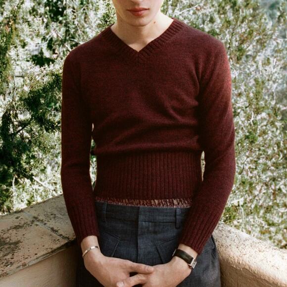 Maryam Nassir Zadeh Other - MARYAM NASSIR ZADEH – Annora Sweater Merlot Maroon - Large (New)